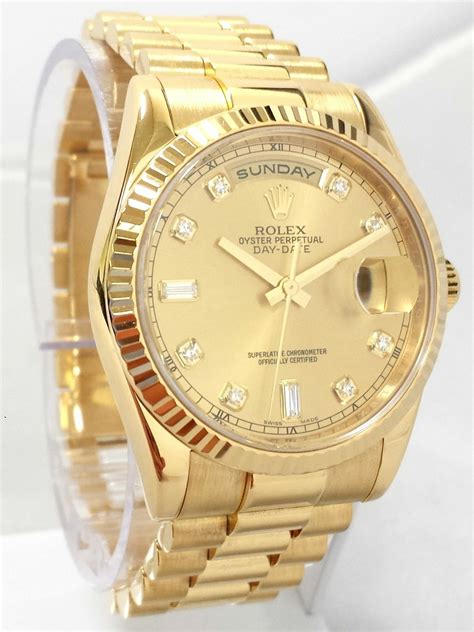 rolex men's 118238 day-date analog automatic 18kt yellow gold watch